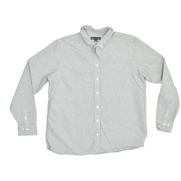 Brooks Brothers Tops - Brooks Brothers Women's Gray Cotton Button Down Shirt Regular Size L Long Sleeve